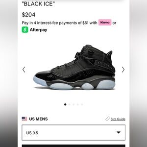 Jordan Men's 6 Rings Black Ice Sneakers